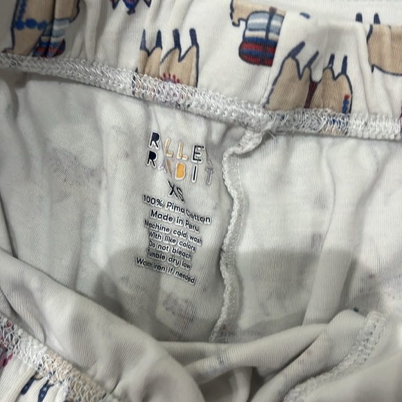 Roberta Roller Rabbit White and Purple Pajama Set with Ruffled Details - Picture 2 of 5